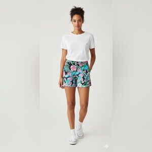 Hawaiian Shorts Unisex Size Small multicolor vacation luau Tropical